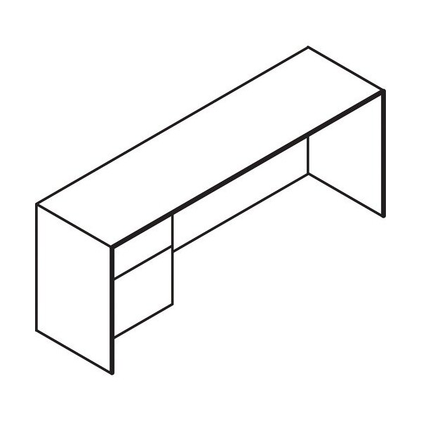 Groupe Lacasse Credenza, Left Ped, Alum Handle, B/F, 72inx20inx29in, Niagara LAS4YF2072SA - main